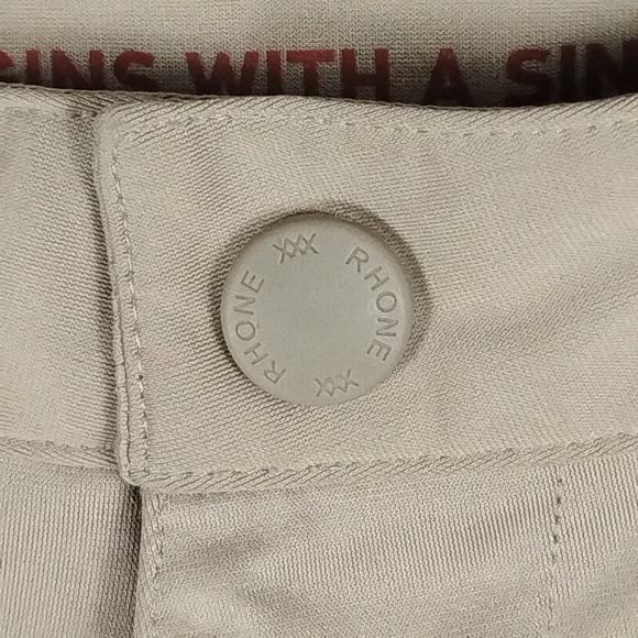 Rhone Commuter Pants Mens 34 Khaki Tan Slim Fit Tech Chinos 100036 - Picture 6 of 15